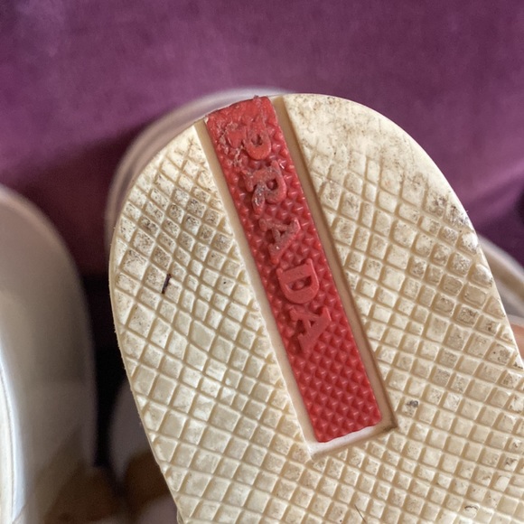 White Prada Sport Wedges with Cork Heel - Picture 10 of 15